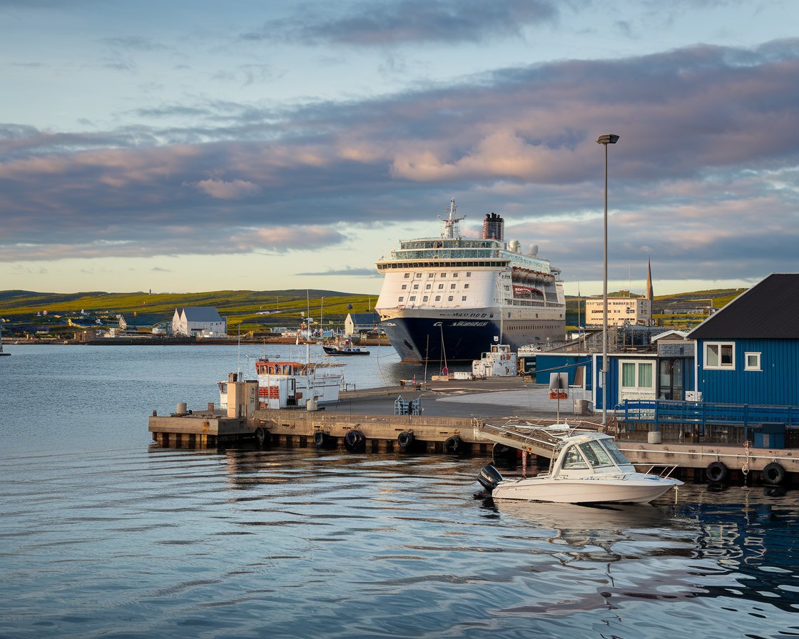 June and September in Nuuk port with cruise ship