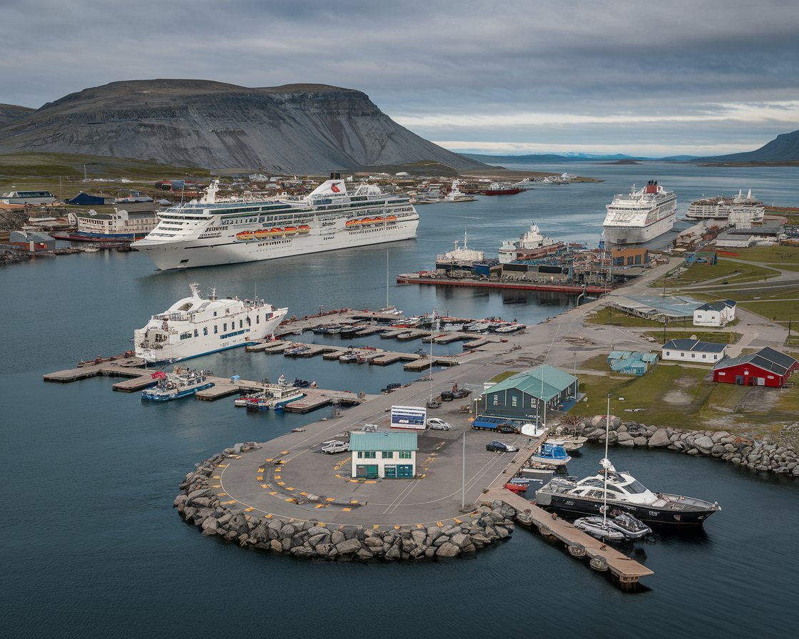 Port of Nuuk connects directly to the city centre with well-marked paths