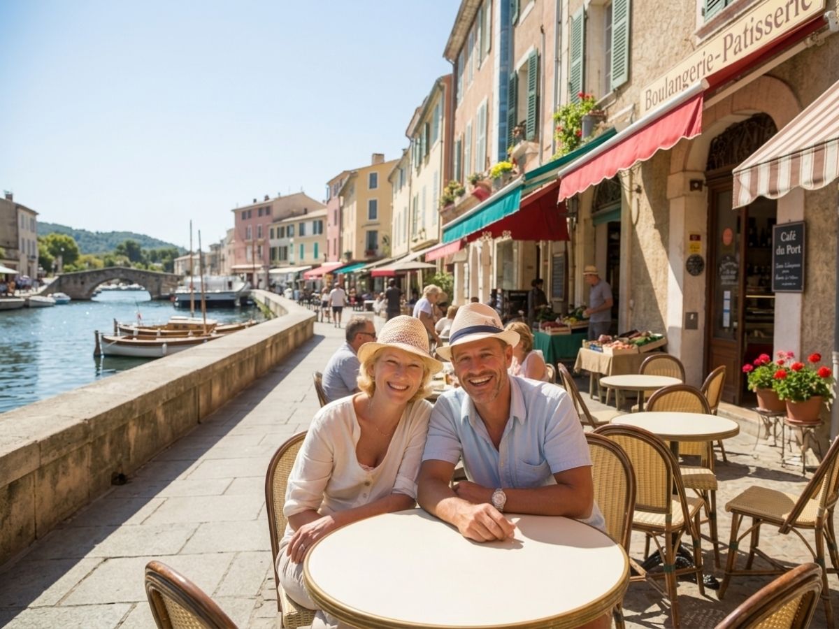 Cruise passengers at a cafe in Bastia, Corsica