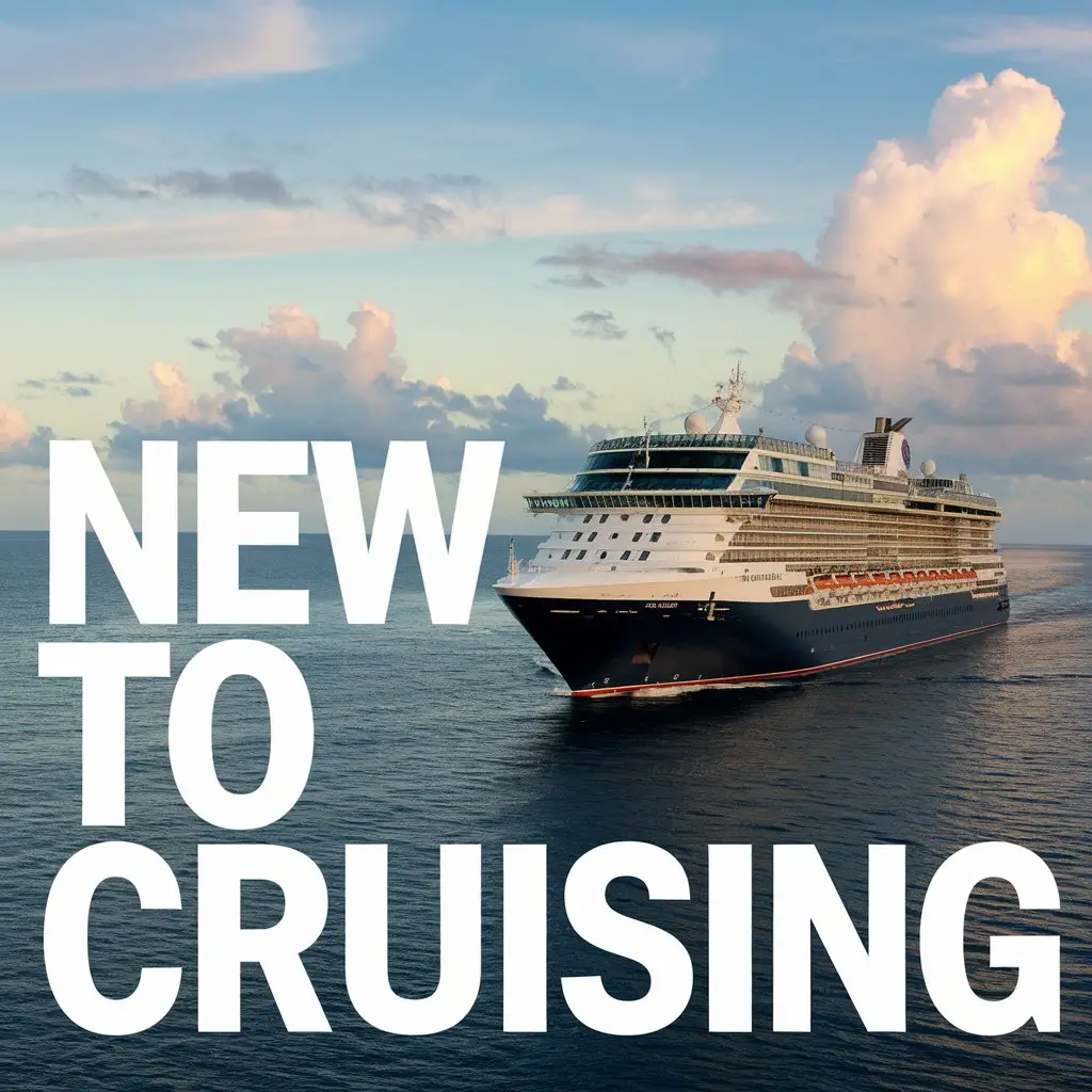 Cruise ship New to Cruising text overlay