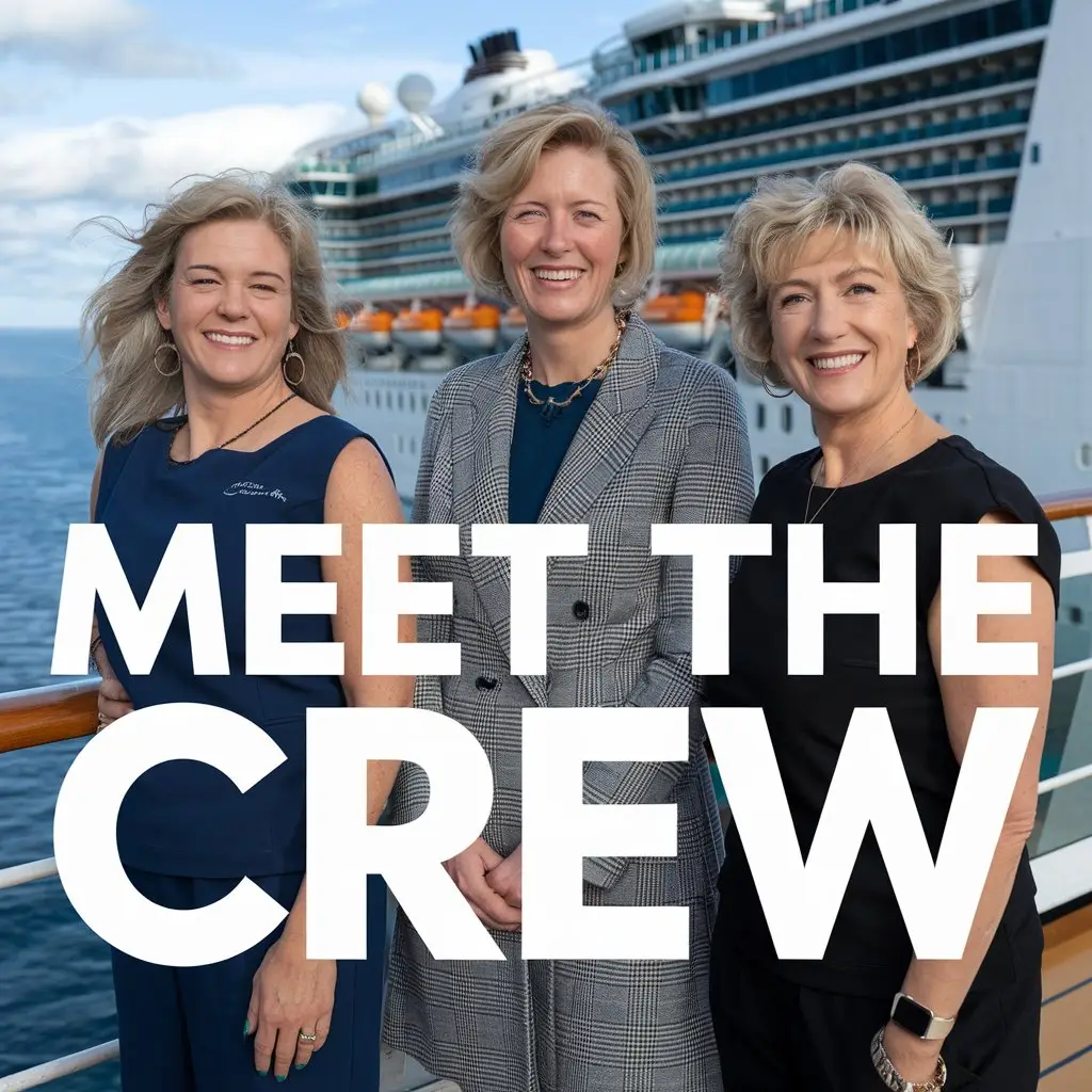 Our cruise travel agents Jo, Patricia and Jasmine together on a cruise ship