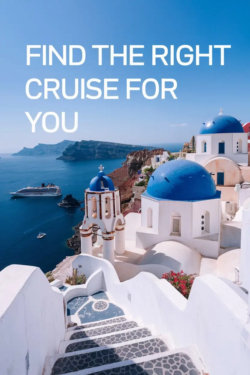 Santorini Stairs with a cruise ship in the background