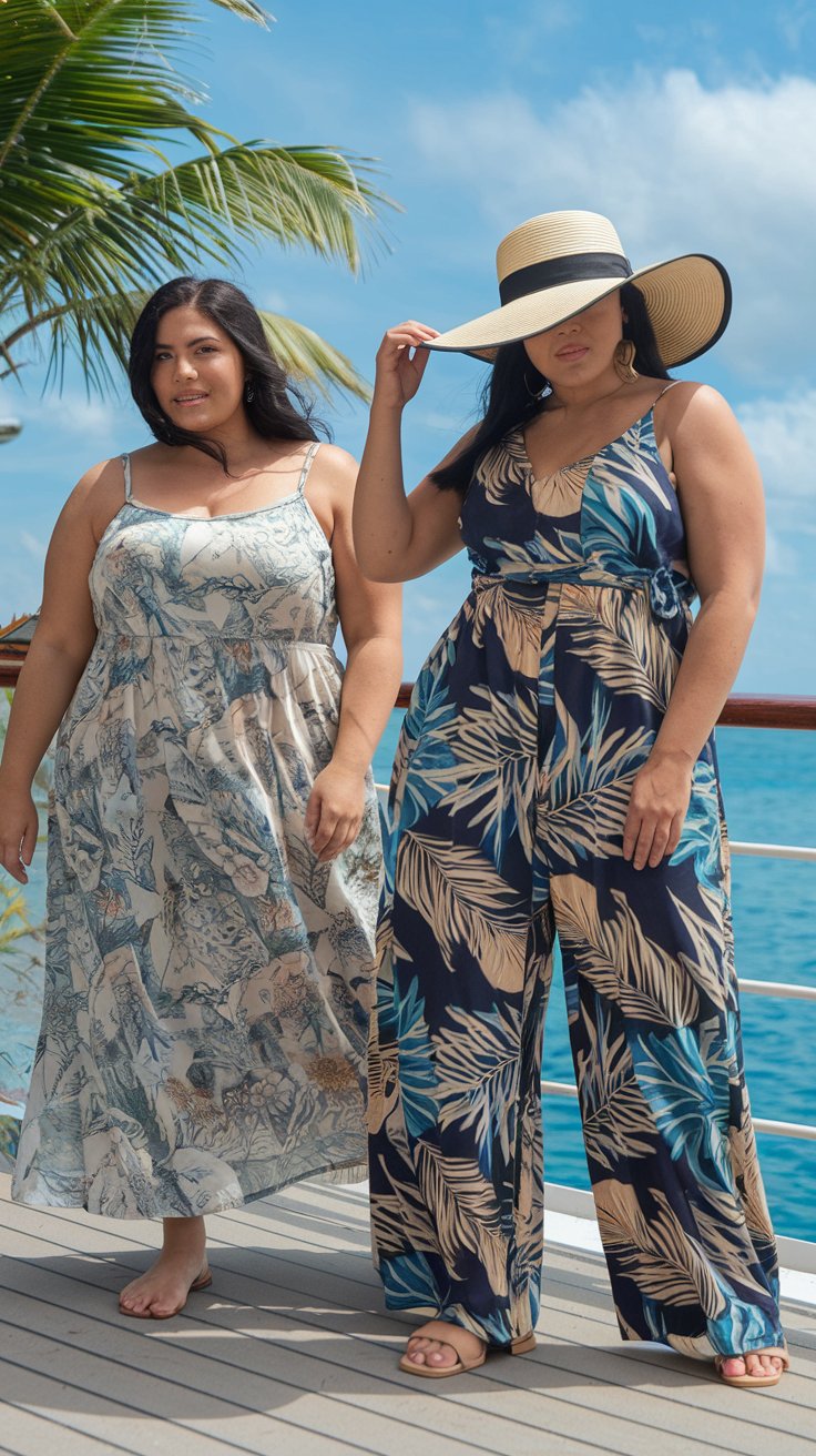 Plus-size daywear outfit ideas for Caribbean cruises