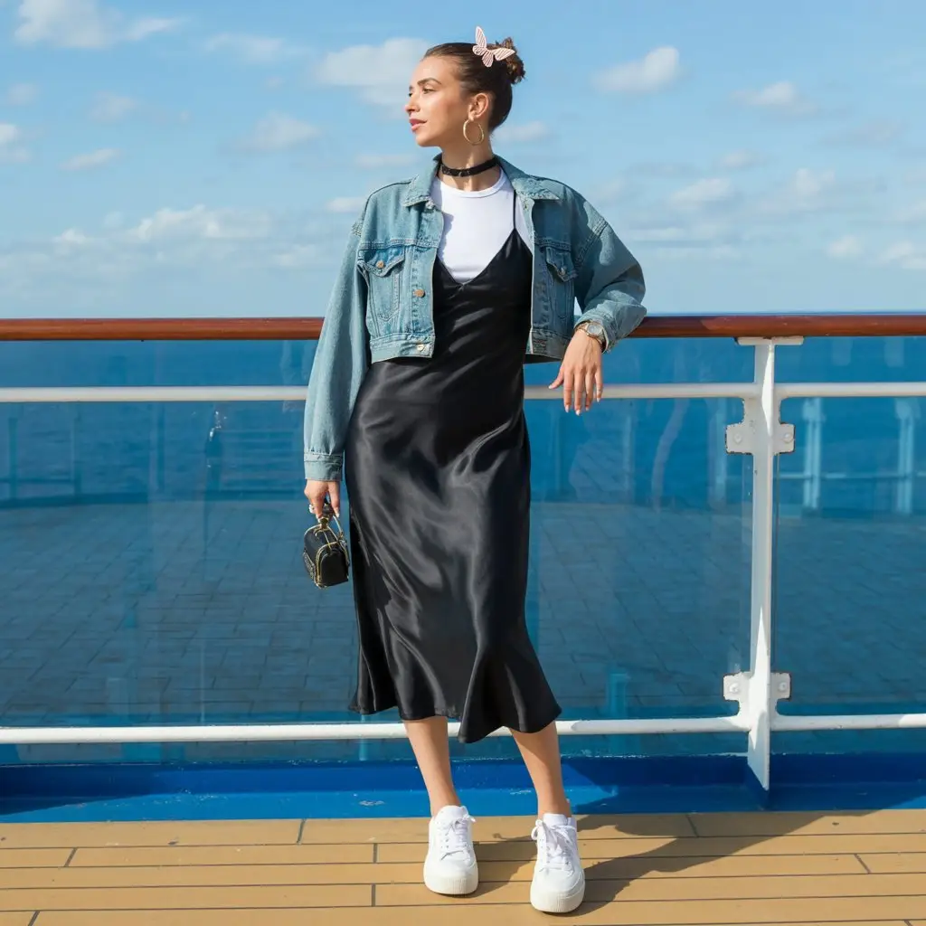 sachin and babi light blue dress 15 Cruise Outfits for Dinner on the Ship and More
