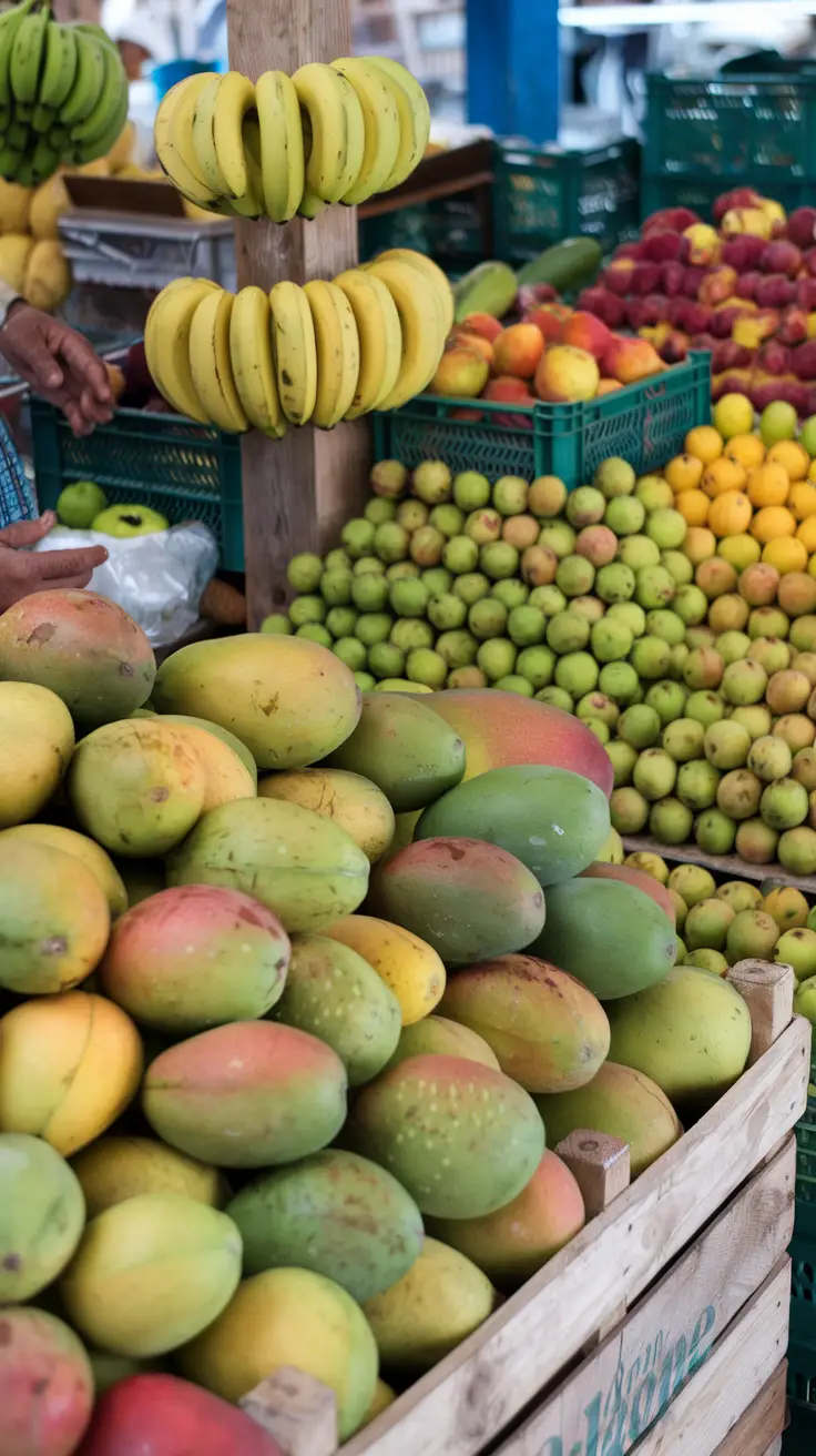 Jamaica’s local markets offer a variety of tropical fruits like mangoes, sugar bananas, and June plums, far surpassing anything served on a cruise buffet. Coronation Market in Kingston offers a true sensory experience.