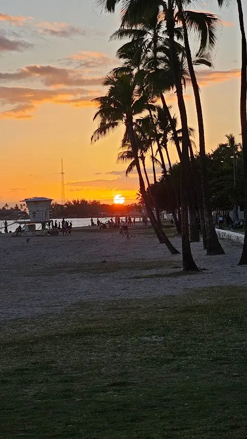 Hawaii Cruise port sunset at Honolulu Waikiki beach