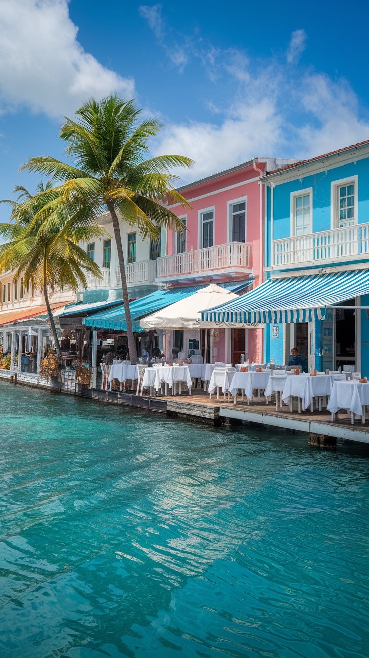 Authentic Bahamian restaurant exterior just steps away from Nassau cruise ship terminal