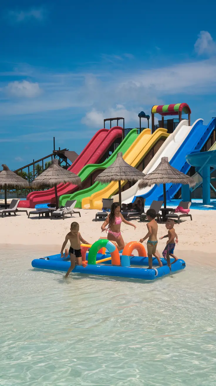 Playa Mia is a bustling water adventure park with family-friendly features like slides, obstacle courses, and even a Mexican cooking class. It's great for kids—and adults who like a little chaos with their cocktails.