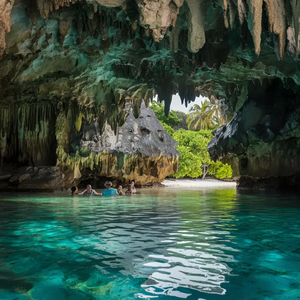 limestone caves and blue holes