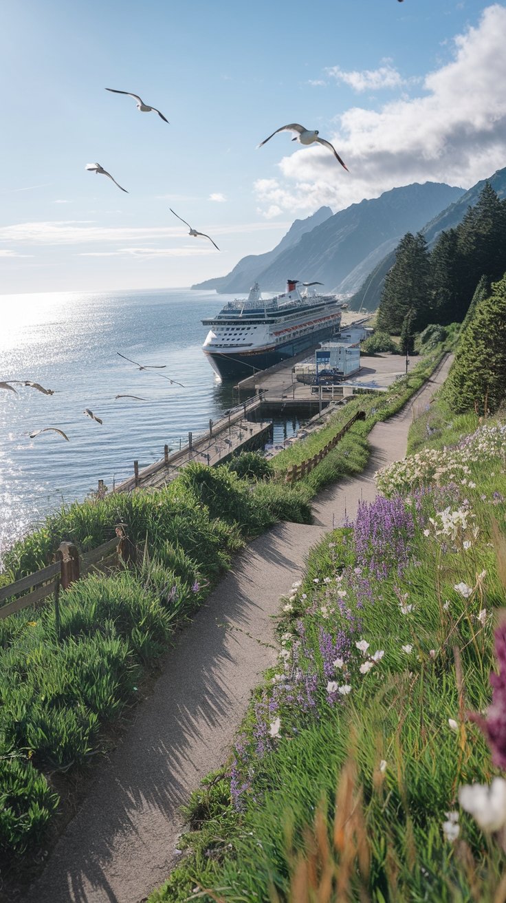 strolls along waterfront area