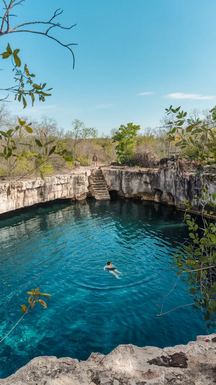 Homún is a cenote-rich area featuring dozens of swimmable sinkholes with everything from cave pools to open-air lagoons. Hiring a local driver allows for a unique, crowd-free adventure perfect for a refreshing dip in crystalline waters.