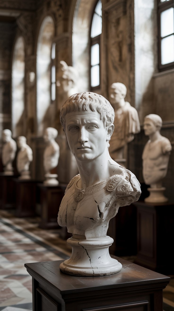 Inside Palazzo Altemps museum filled with ancient statues and Roman busts
