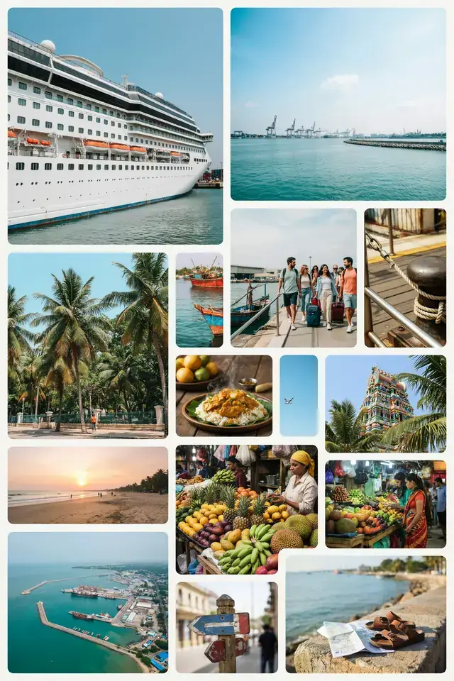 A collage of scenes and landmarks from Mangalore, Karnataka on a sunny day