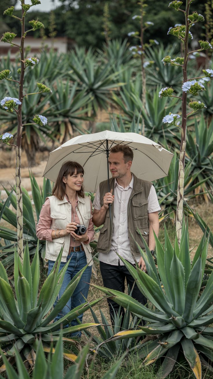Couple visiting an Agave Farm
