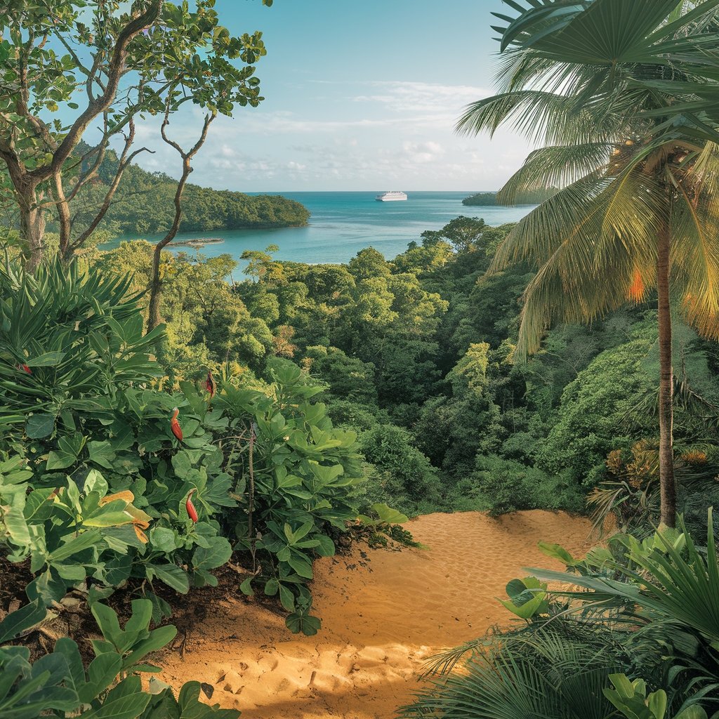 coastal trail with ruins
