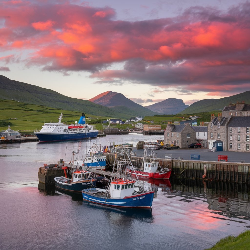 lerwick coastal town scotland