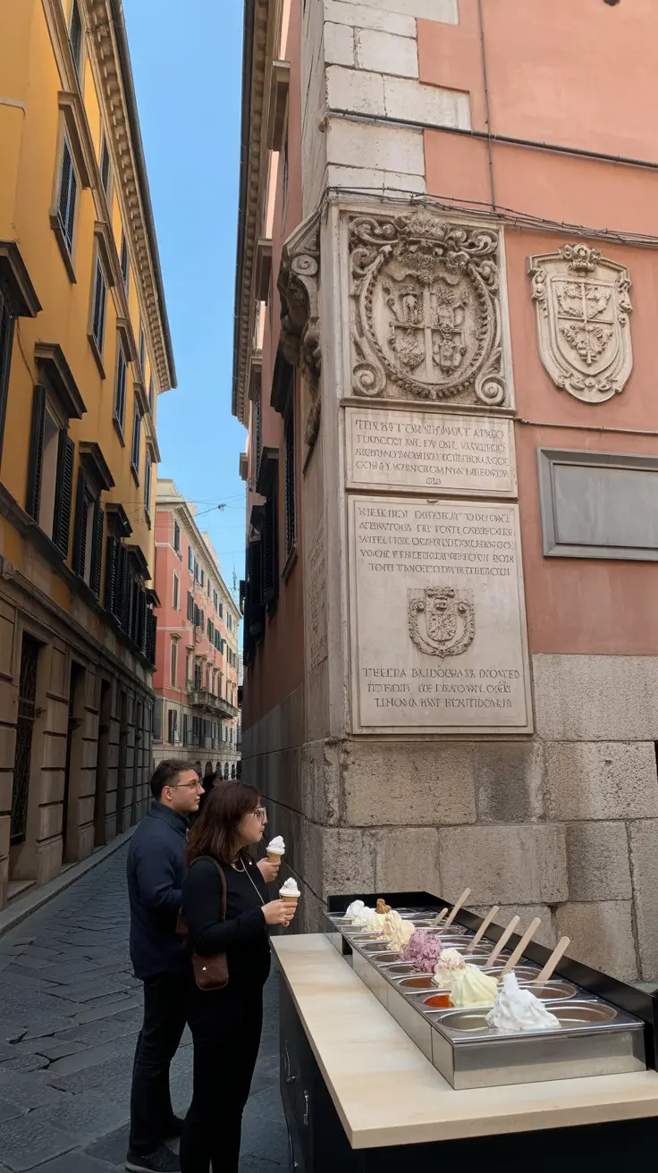 Genoa's Secret Alleys Will Amaze You — An attention-grabbing visual with bold white lettering set in a thick dark box, surrounded by a vivid collage of realistic images capturing the hidden charm and vibrant atmosphere of Genoa's narrow alleyways.
