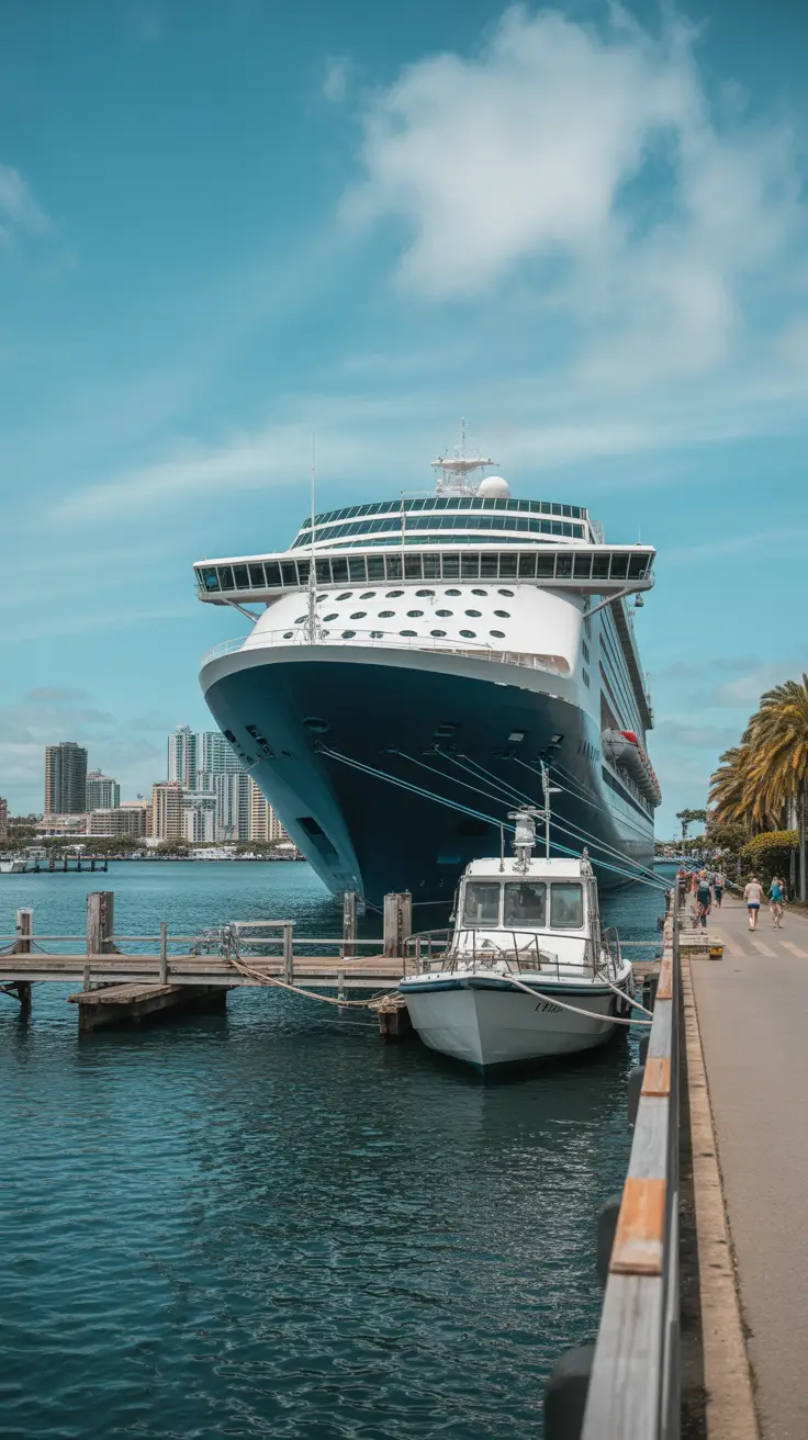 Details on the experience of docking in Hamilton, including ship types, proximity to city attractions, and immediate accessibility upon disembarkation.