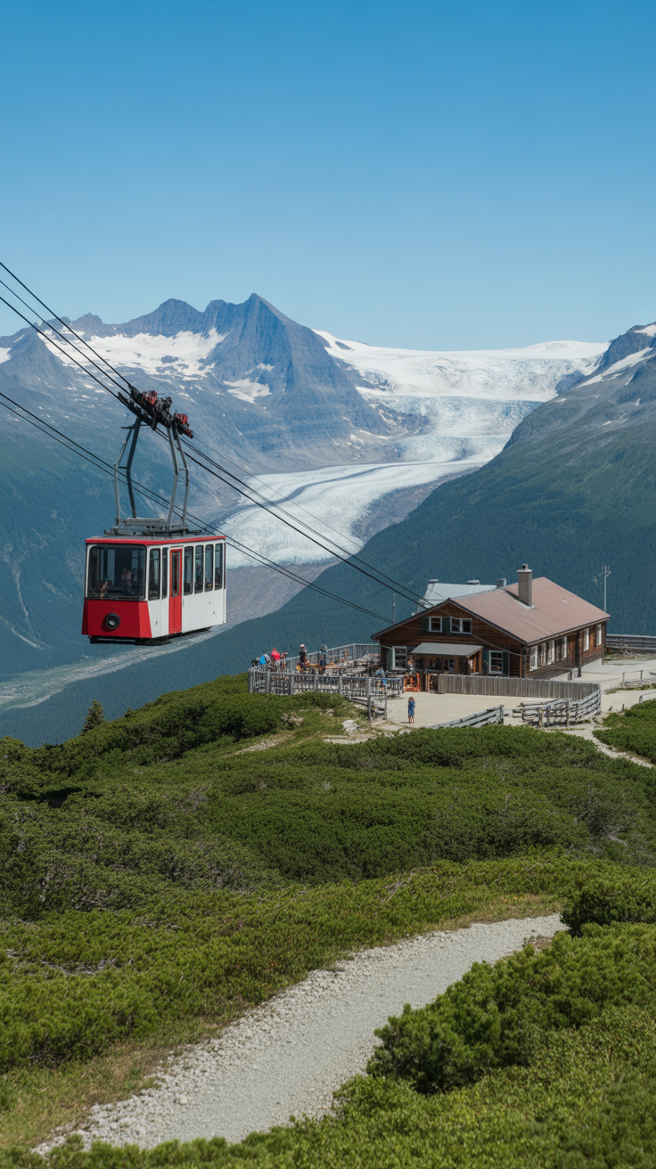 Ride the Mt. Roberts Tramway for sweeping aerial glacier views, a cozy lodge at the summit, and short alpine hikes—all just steps from the cruise ship dock.