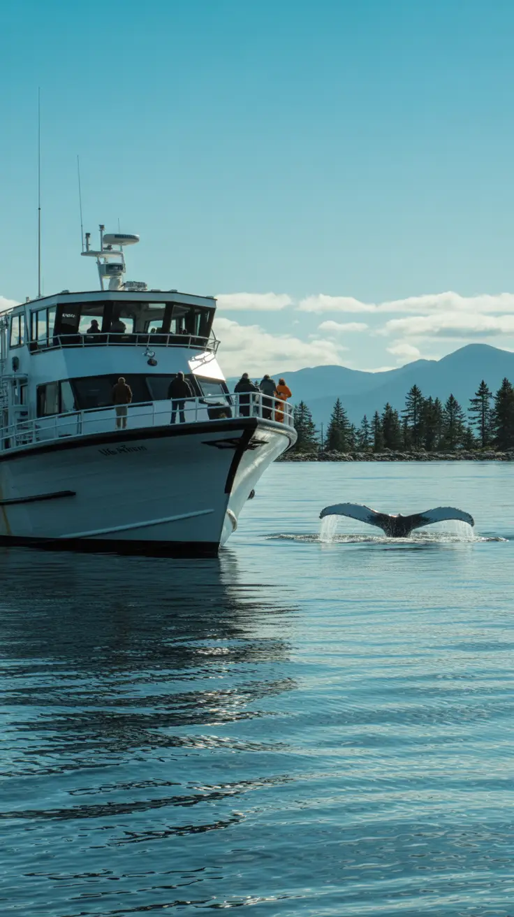 A reliable and cruise-ship-friendly tour with a long-standing history of successful whale sightings and large boats featuring open decks and expansive viewing windows.