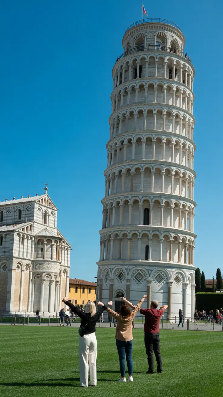 Big text overlay saying: Unmissable Day Trips from Genoa Port. It's designed to immediately grab attention with its thick, distinctive lettering set prominently in a big dark colored box, utilizing a simple yet striking bold white color for the text. Surrounding this eye-catching typography, a collage of vibrant images.