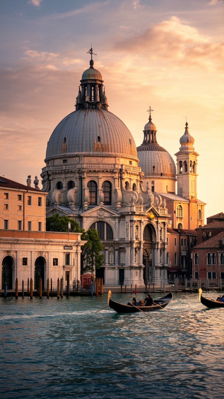 Santa Maria della Salute – Domes with Drama in Venice Italy at sunset