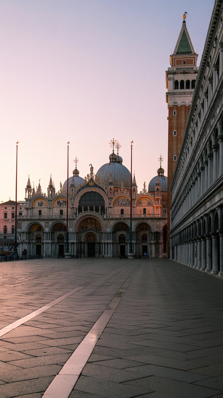 St. Mark's Square at Dawn in Venice Italy