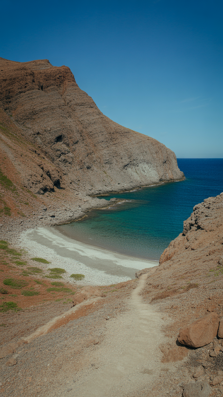 Big text overlay saying: "7 Secret Beaches Near La Spezia" with bold white letters inside a dark box over a vibrant photo collage background featuring scenic, realistic coastal landscapes.