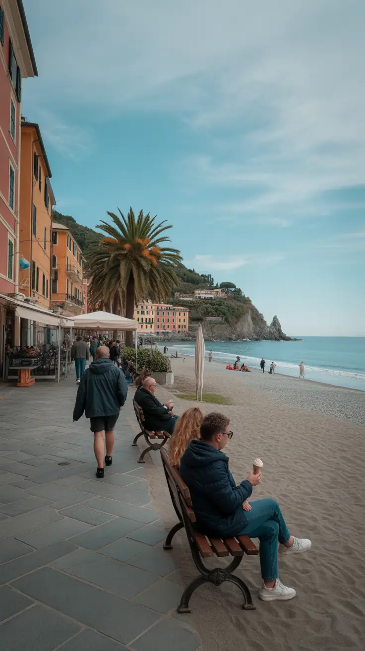 Big text overlay saying "Cinque Terre Hike That Changed Everything" in thick, bold white lettering on a dark-colored box, designed to grab attention, surrounded by a vibrant collage of realistic hiking and landscape imagery.