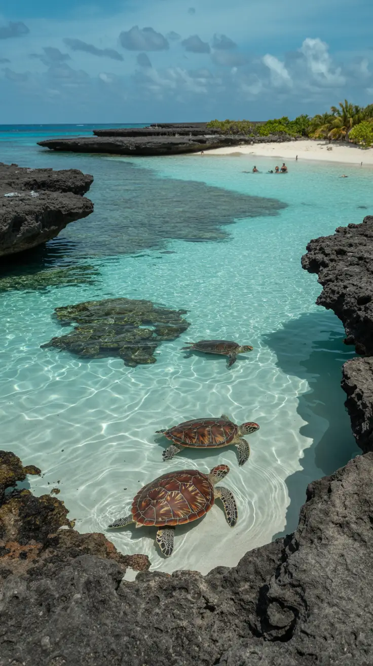 A vibrant lifestyle advertisement showcasing a carousel of six picturesque scenes representing key stops on an Aruba cruise: turquoise waters, white-sand beaches, colorful Dutch architecture, lush tropical foliage, and unique local experiences, all bathed in golden-hour sunlight with overlaid bold text reading "6 Aruba Cruise Instagram Pit Stops" and a subtle Aruba Tourism Authority logo, creating an aspirational and adventurous mood.