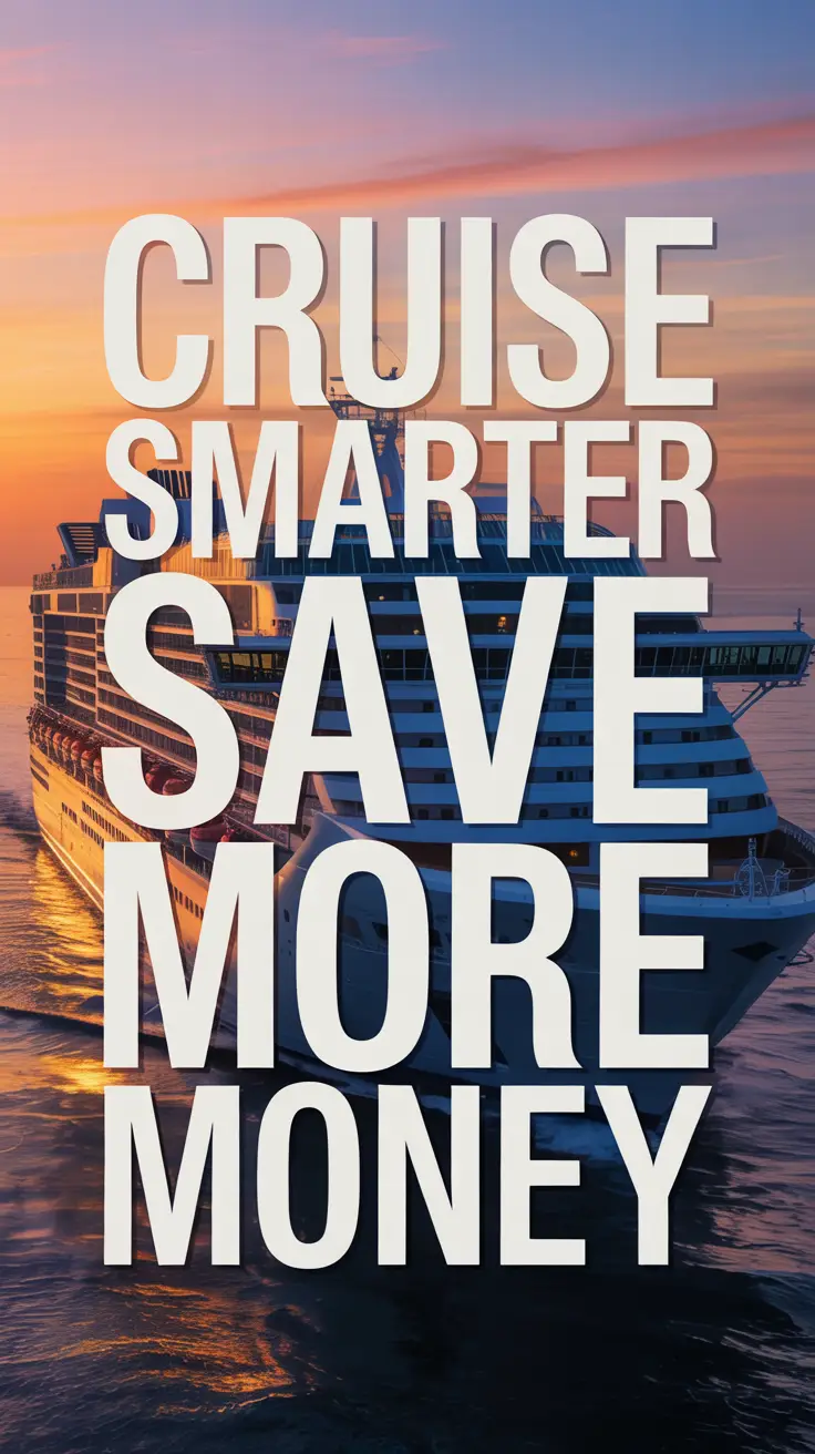 A sleek, modern cruise ship sails under a vibrant sunset sky with cinematic lighting, showcasing luxury travel and cruise deals.