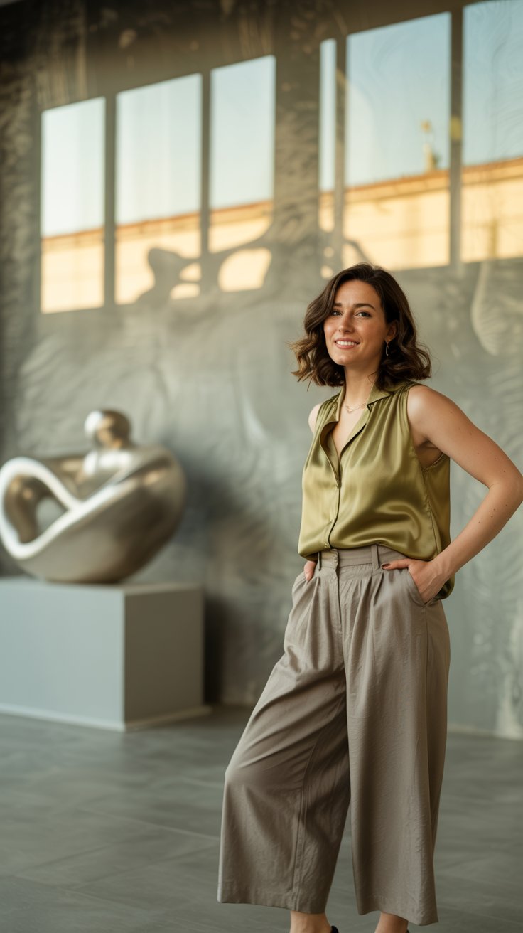 Culottes + Sleeveless Blouse - Rome Outfit