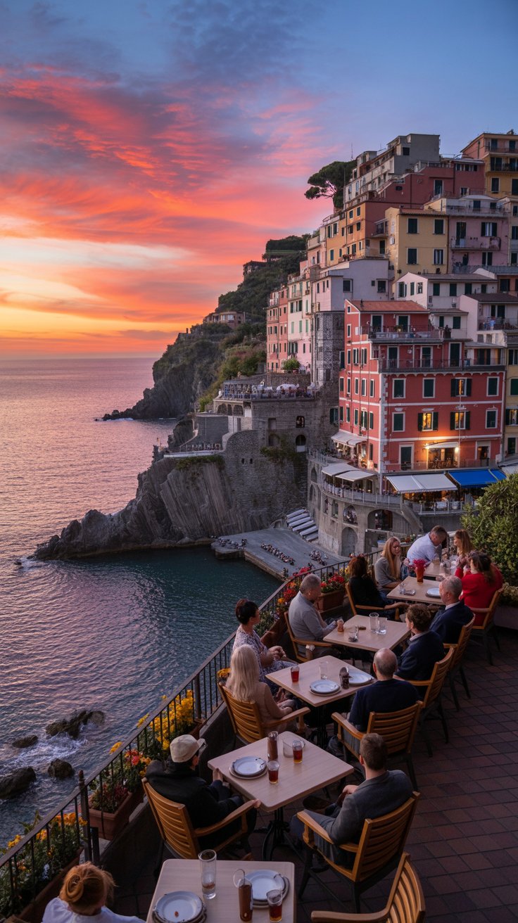 Nessun Dorma Terrace in Manarola at sunset