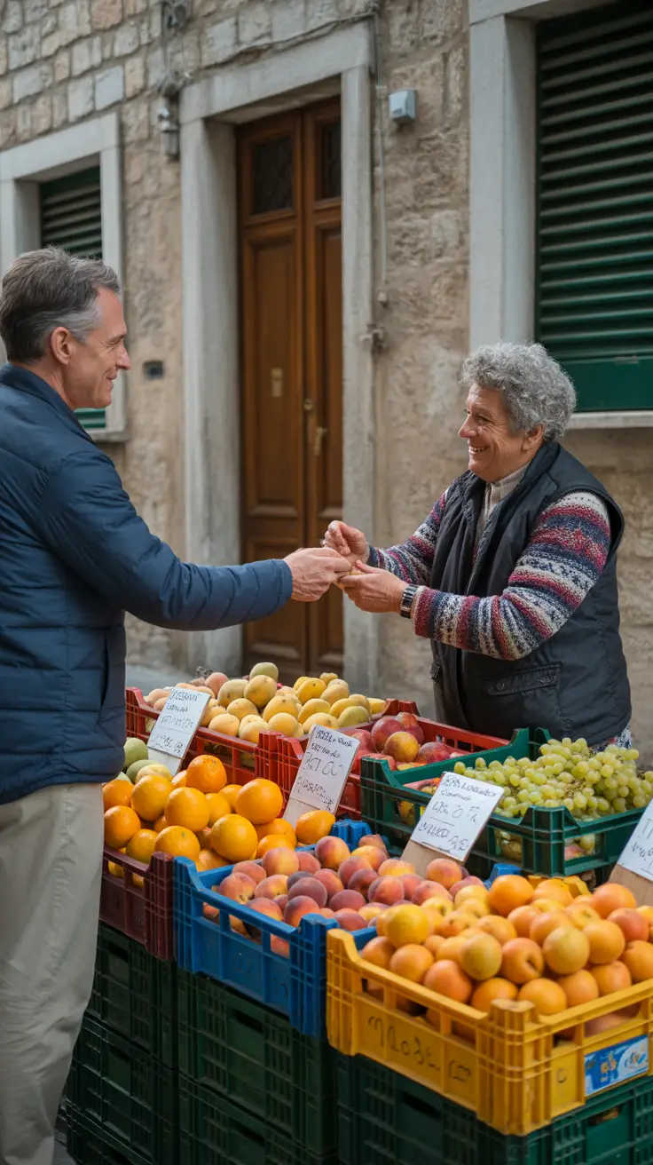 A photo of a cruise ship leaving the port of Riomaggiore, Cinque Terre, Italy, with colorful town buildings in the background. In the foreground, a bold dark-colored box contains the white text "Riomaggiore Secrets Cruise Tours Miss." and is surrounded by a vibrant collage featuring a Cinque Terre map, a town photo, and a cruise ship image.