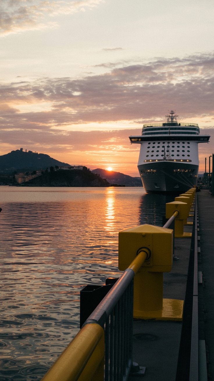 The Dock at La Spezia at sunset