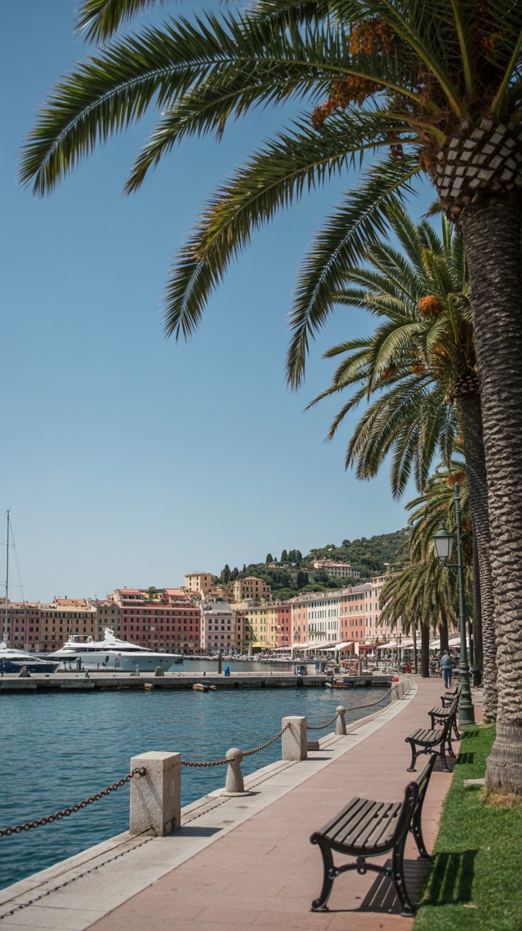 This palm-lined promenade hugs the sea and offers glorious unobstructed views of the harbor, luxury yachts, and possibly the most photogenic bench-lined pier in Liguria.
