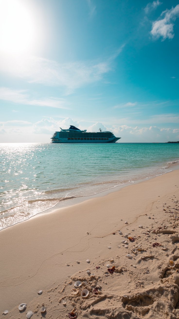 Cruise line private island in the Caribbean