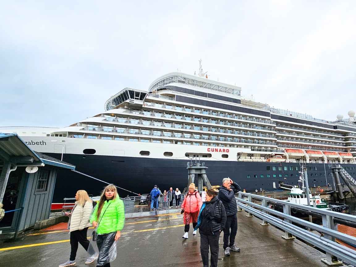Queen Elizabeth docked in Sitka