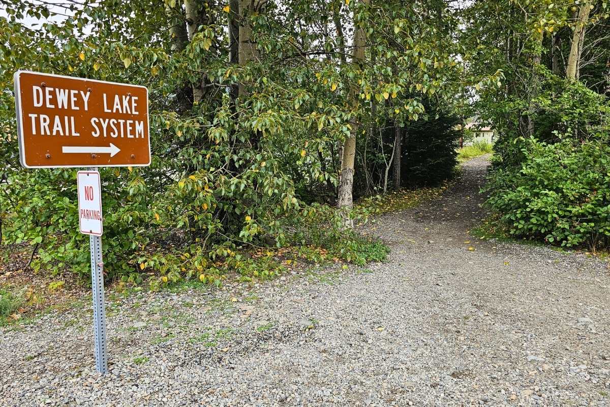 Start of the Dewey Lake Trail, a short walk from town.