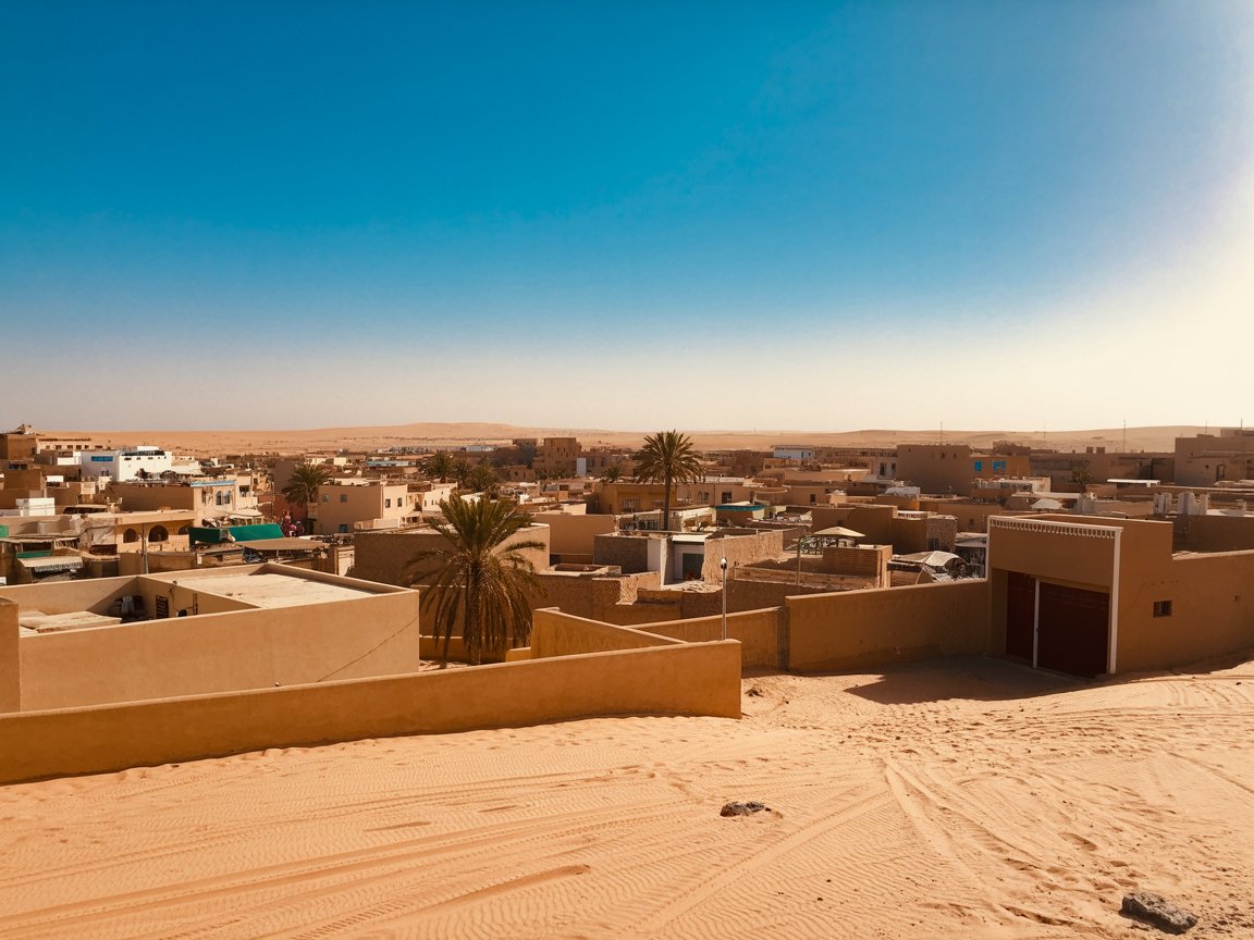 Laâyoune town with desert in the foreground