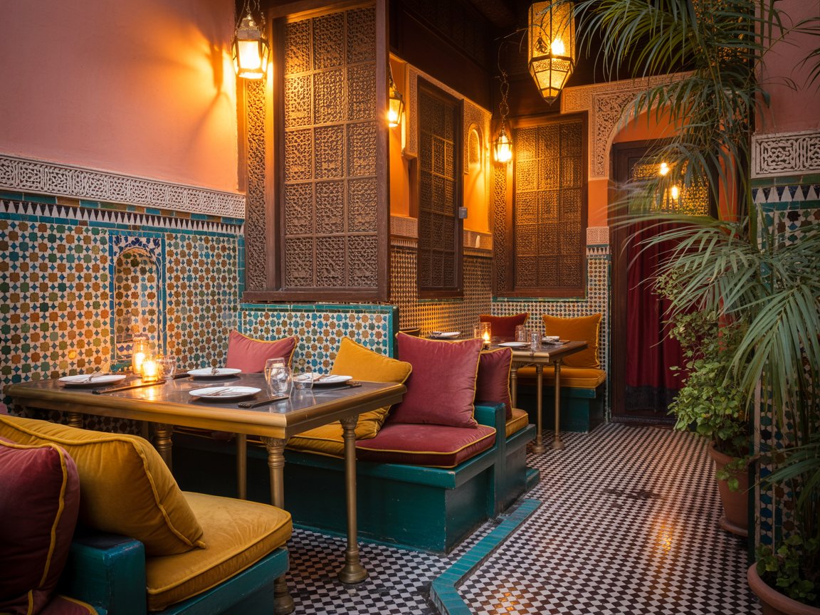 Typical restaurant in Morocco
