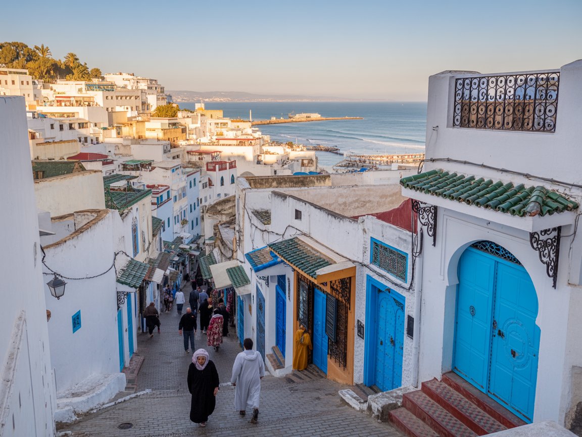 Typical street in Tangier not far from the cruise port