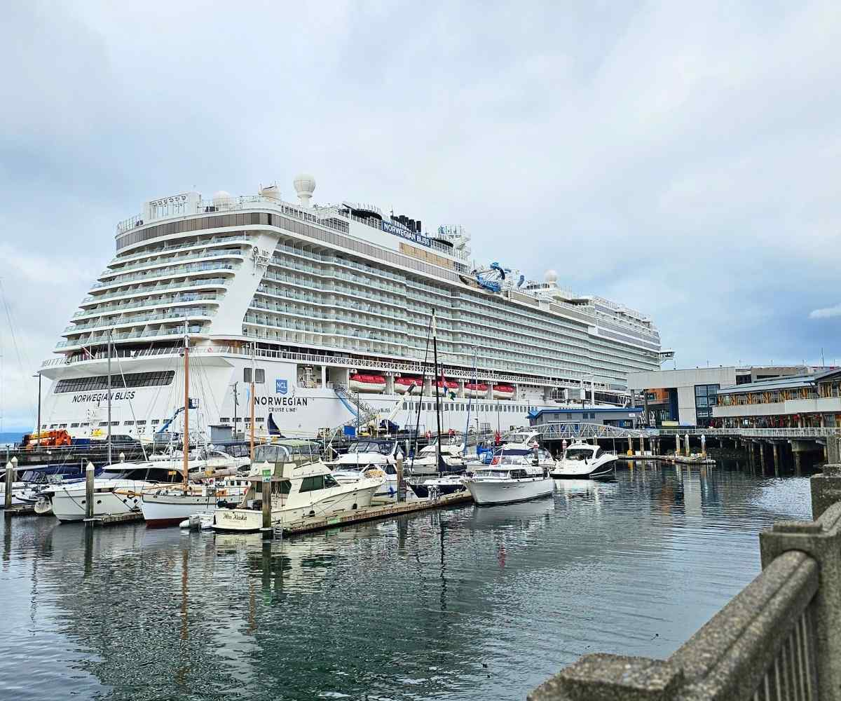 Norwegian Bliss at Cruise Port of Seattle in the USA