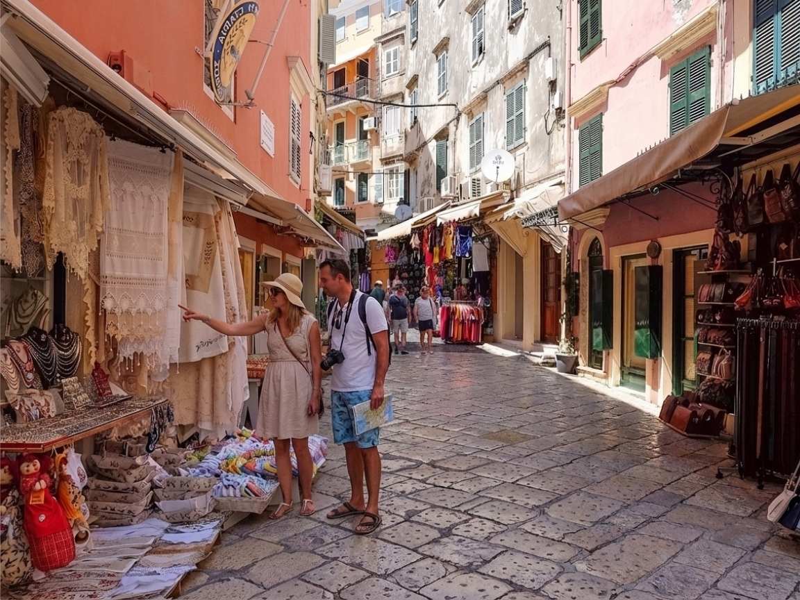 Shopping in old town Corfu