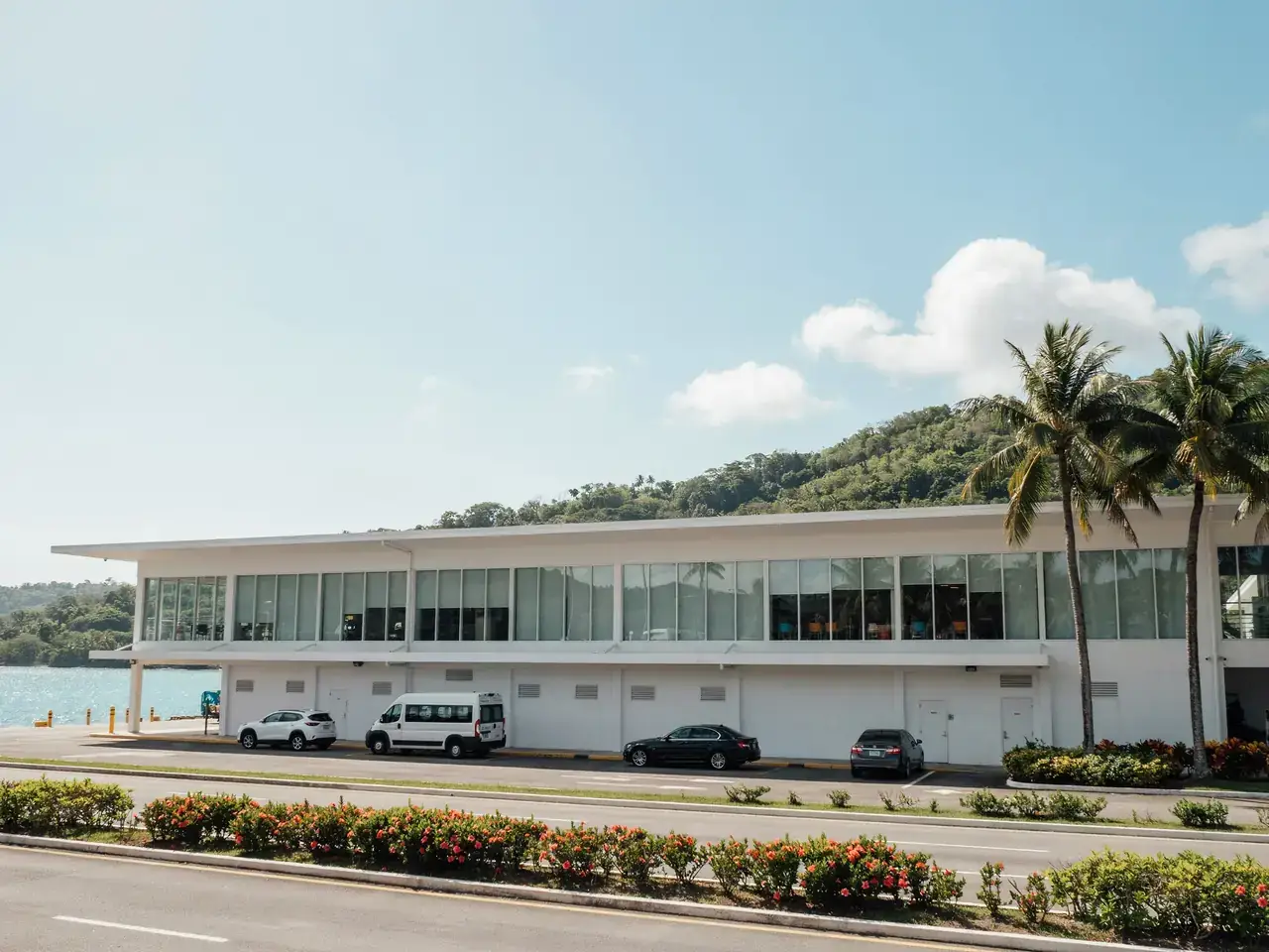 Cruise terminal building at Puerto Limón, Costa Rica on a sunny day