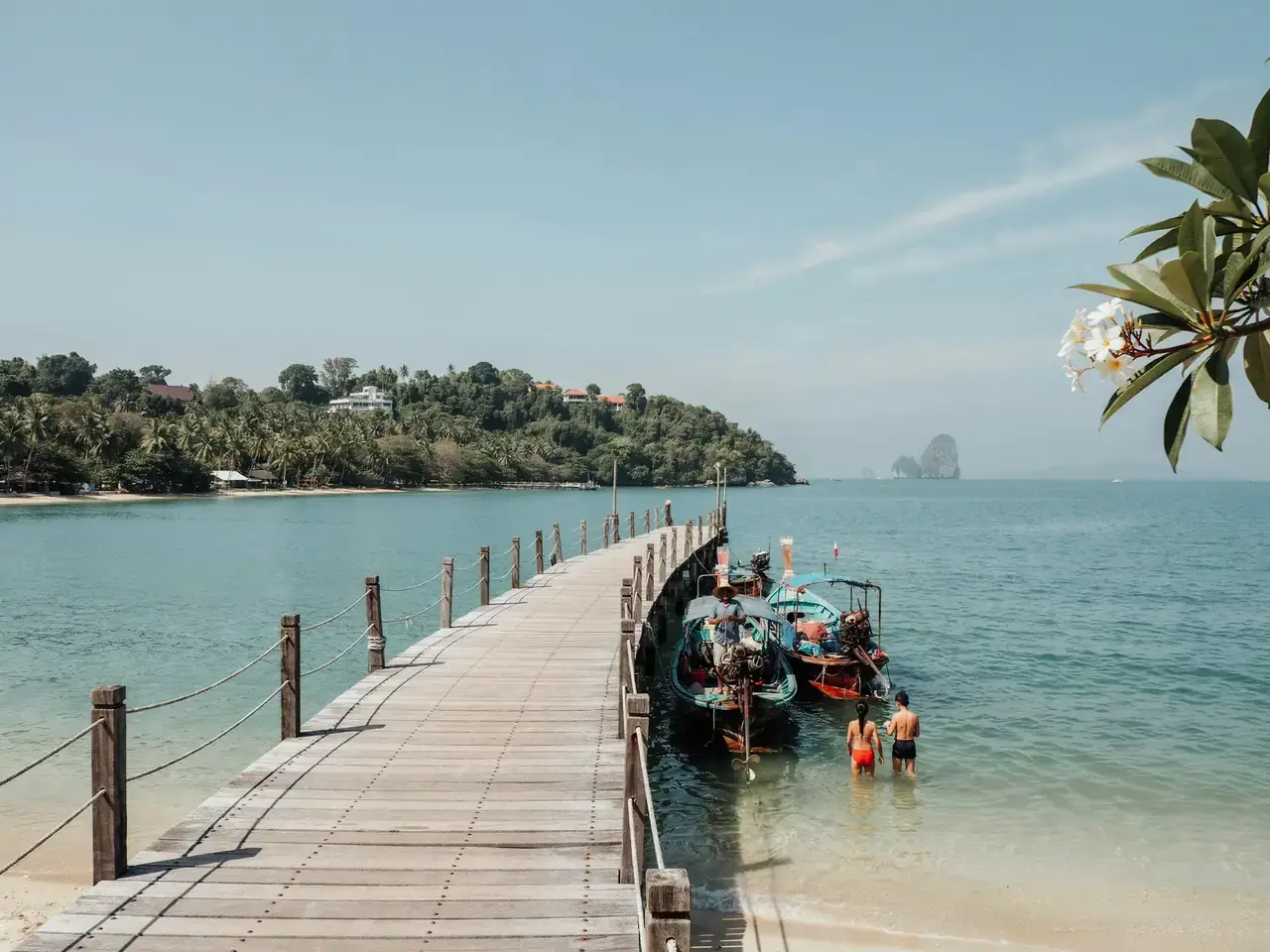 Ao Makham pier and Patong Bay coastline in Phuket