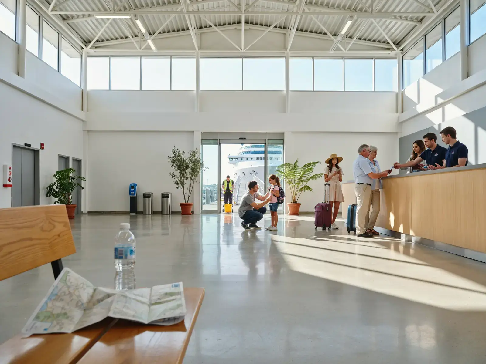 Interior of a cruise terminal building in Hobart, Tasmania