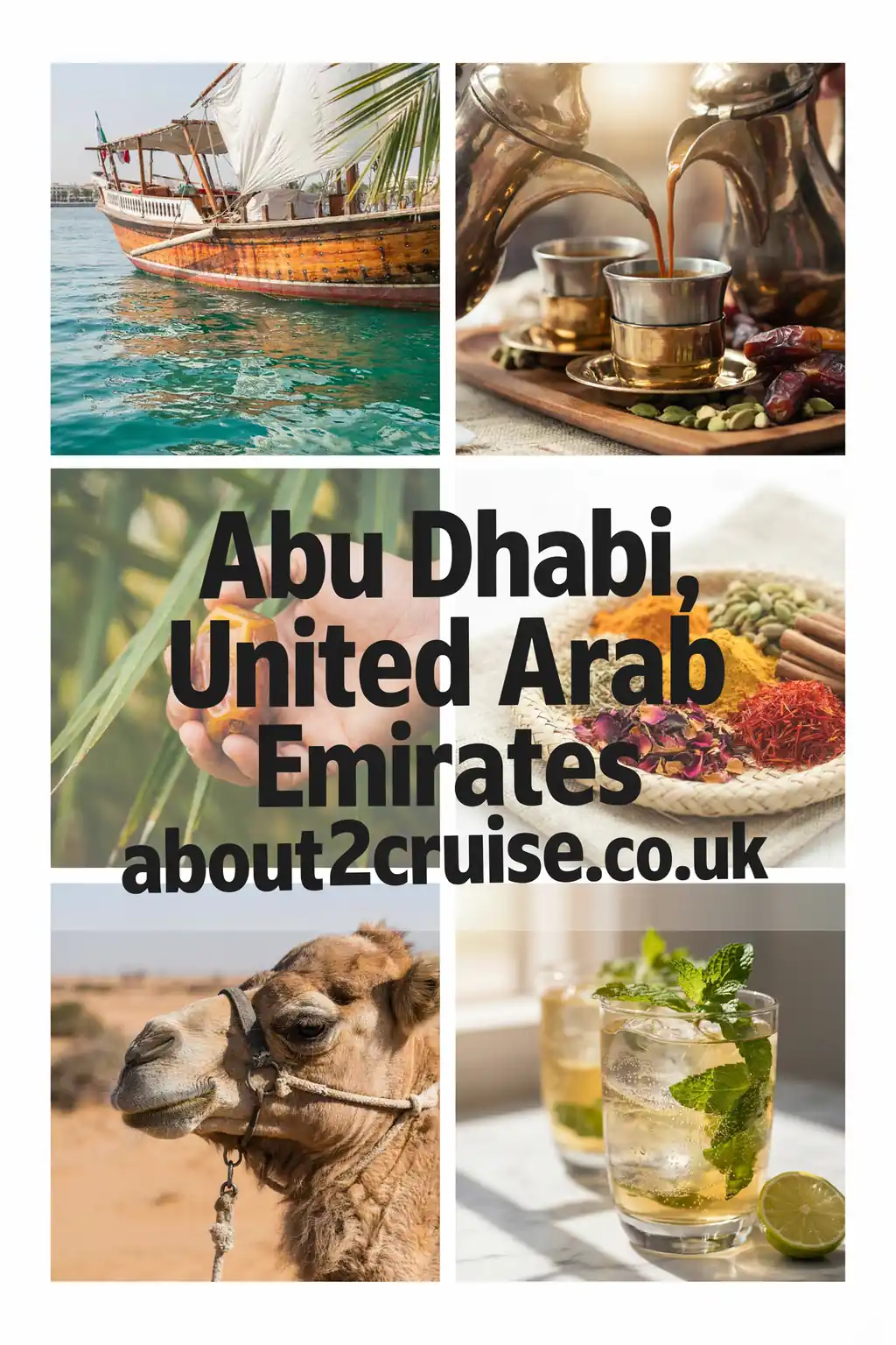 Abu Dhabi cruise port: vision board of local experiences in Abu Dhabi, United Arab Emirates