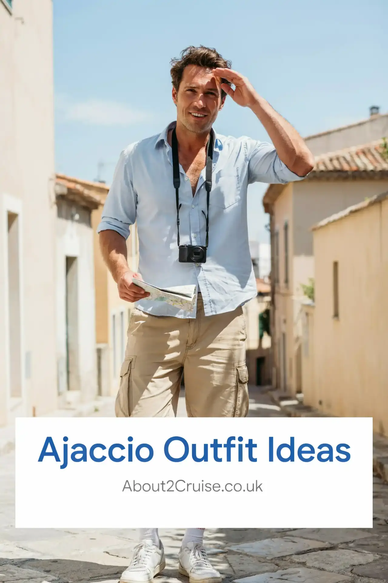 Ajaccio cruise port: casual tourist man outfit idea for walking cobbled streets and the beach