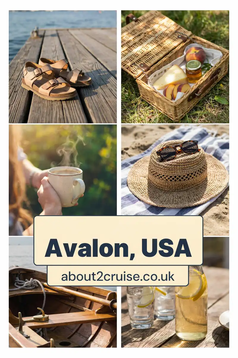 Avalon cruise port: vision board of close-up local experiences in Avalon, USA